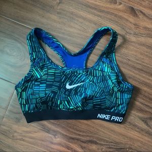Nike Pro Classic Padded Tidal Sports Bra, Small